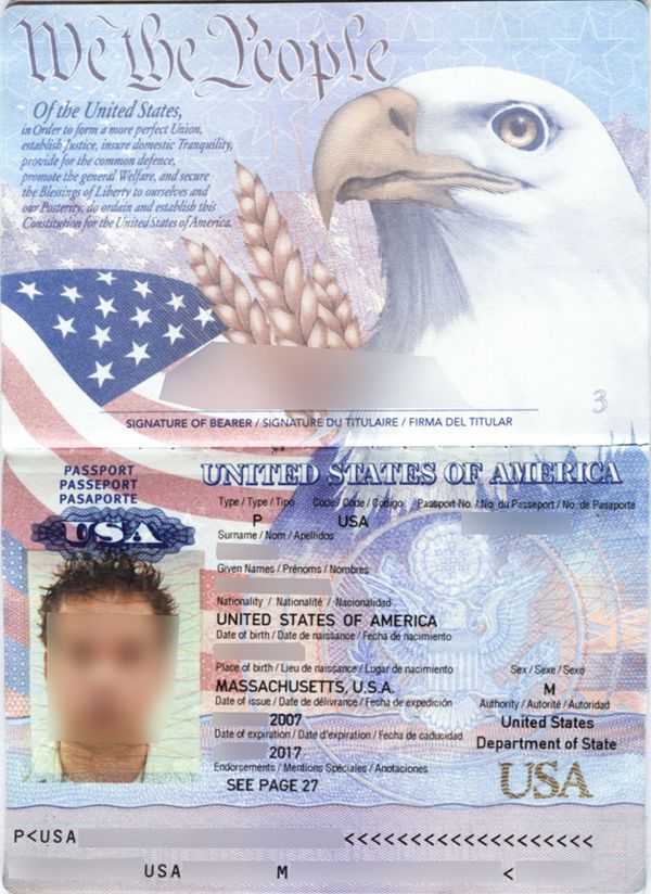 US Passport Details Page